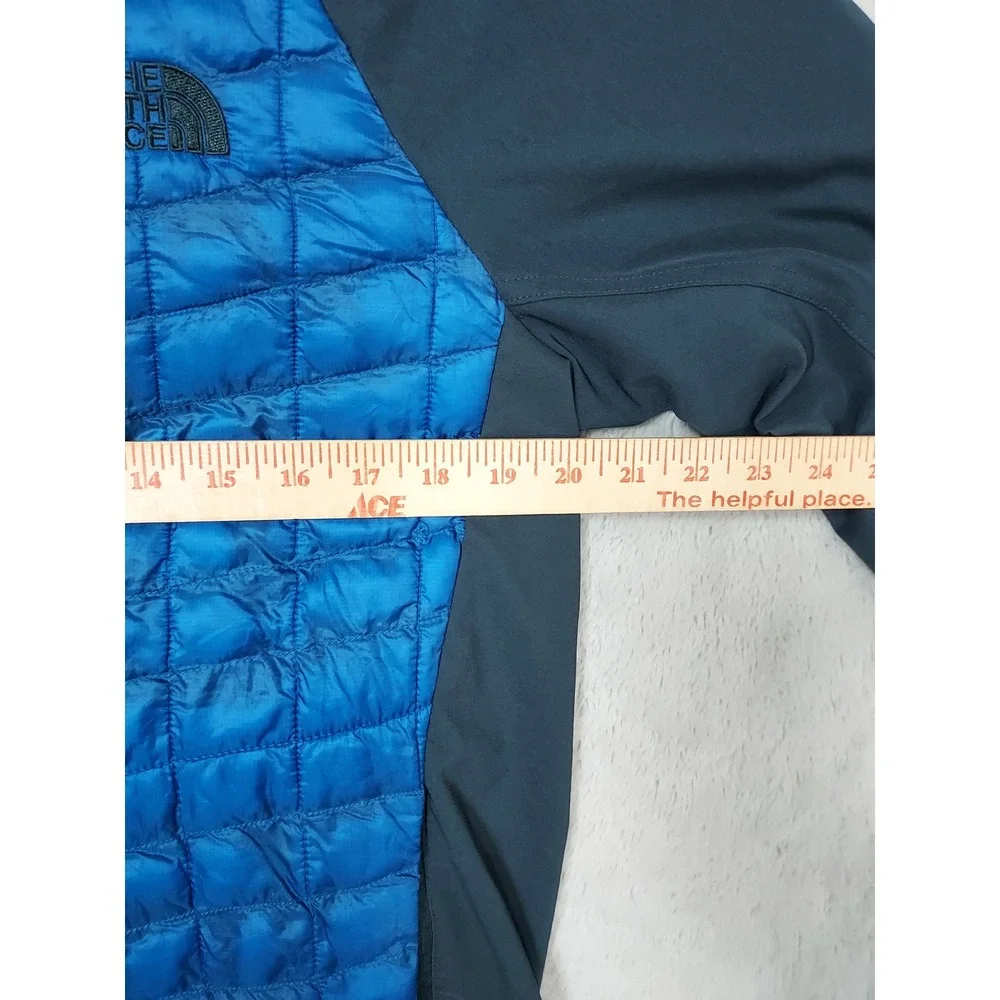 The North Face Jacket Mens Small Thermoball Hybrid Hoodie Blue Full Zip Outdoor